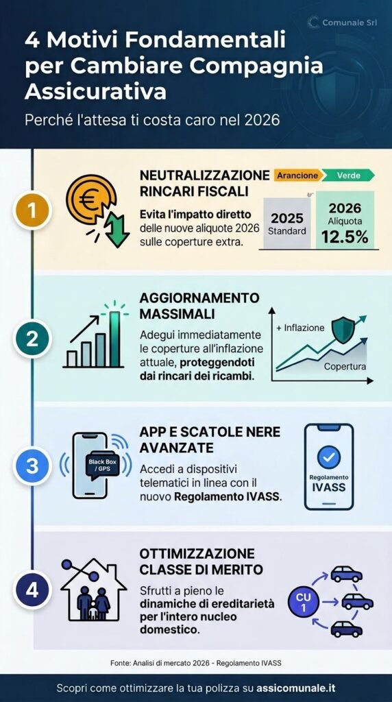 4 Motivi Fondamentali per Cambiare Compagnia Assicurativa 4 Motivi Fondamentali per Cambiare Compagnia Assicurativa